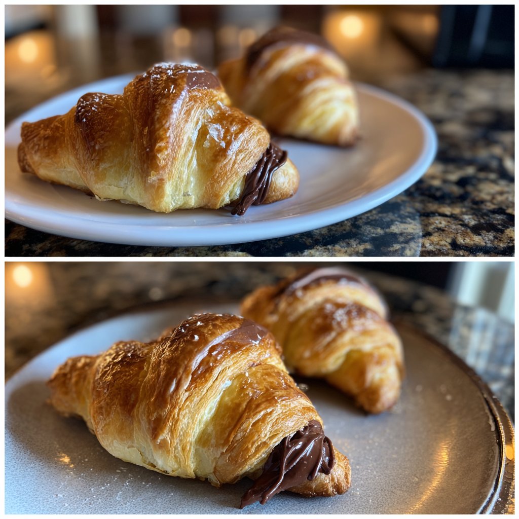 Valentine Breakfast Chocolate Croissants