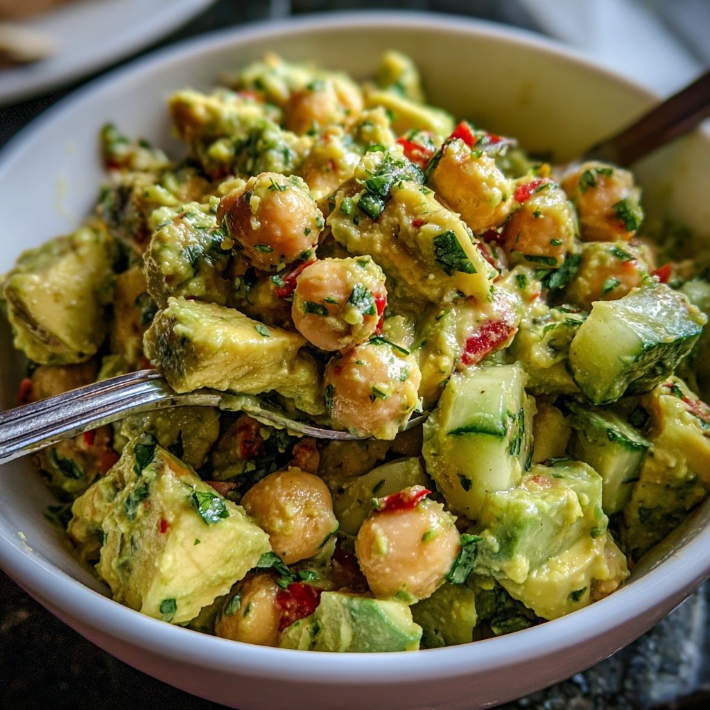 Healthy & Light Avocado Chickpea Salad