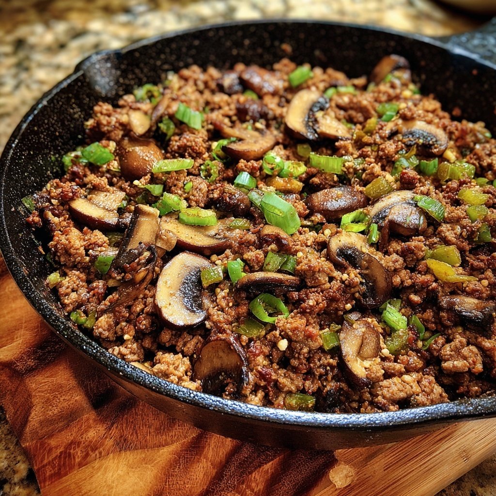 Ground Beef and Mushroom Skillet