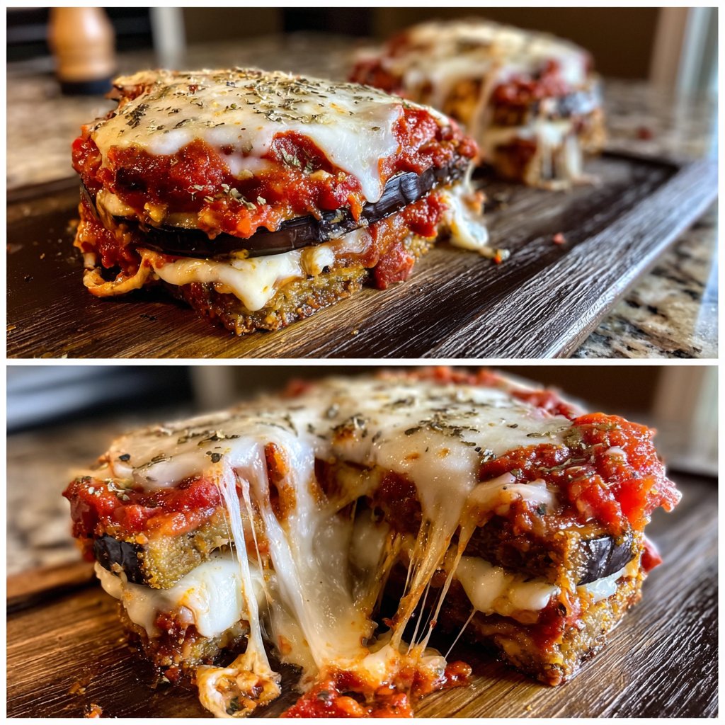 Baked Eggplant Tomato Mozzarella Stack