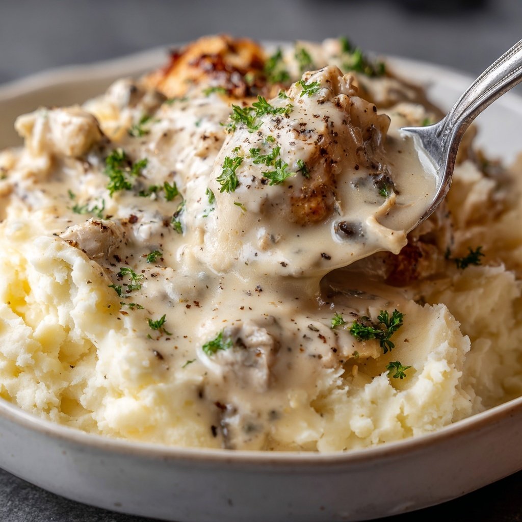 Comfort Food Creamy Chicken and Mashed Potatoes
