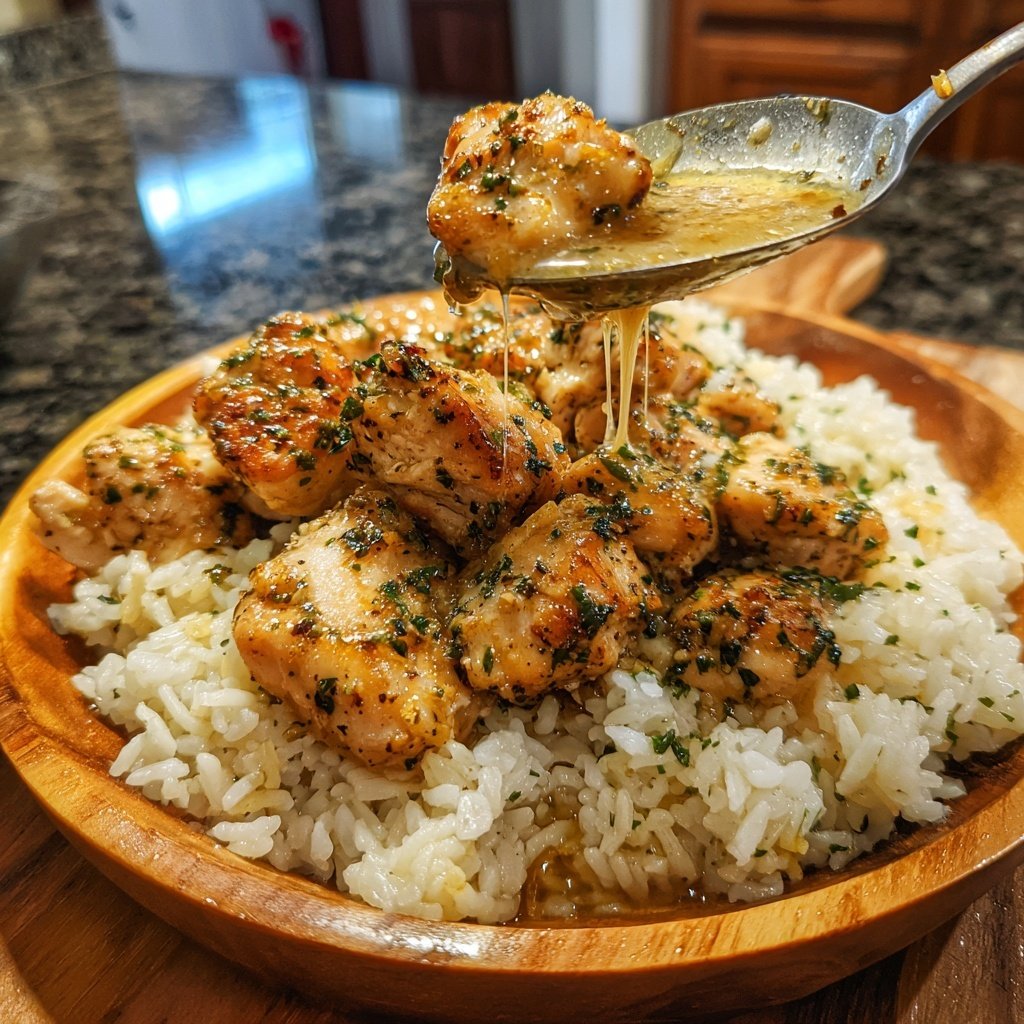 Garlic Butter Chicken And Rice Dinner