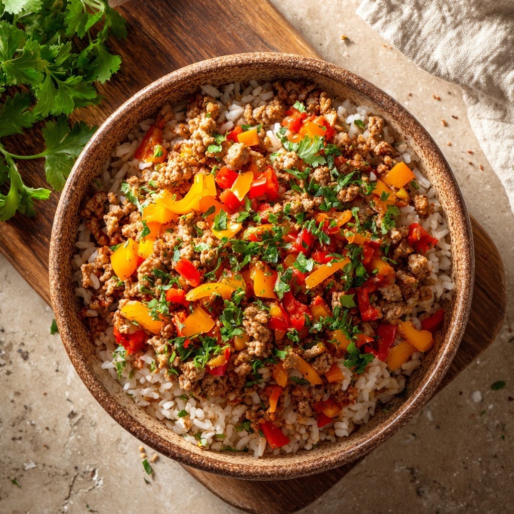 High Protein Turkey Rice Bowl