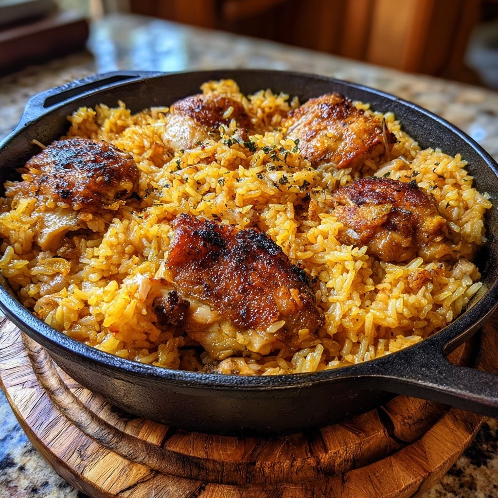 One Pot Chicken And Rice With Garlic