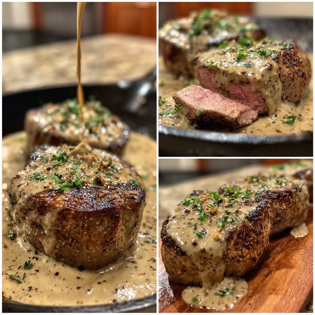 Beef Medallions with Peppercorn Cream